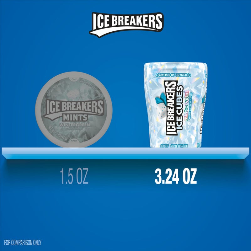 ICE BREAKERS Ice Cubes Mint Crystal Sugar Free Chewing Gum Bottles, 3.24 oz (6 Count, 40 Pieces) - Image 5